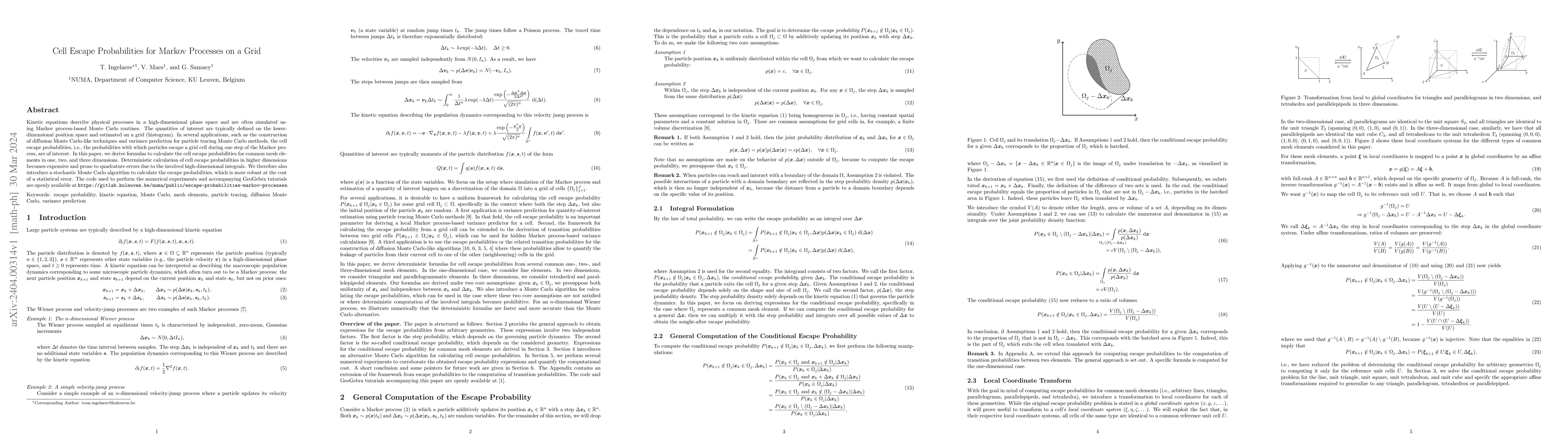 Thumbnail for Cell Escape Probabilities for Markov Processes on a Grid