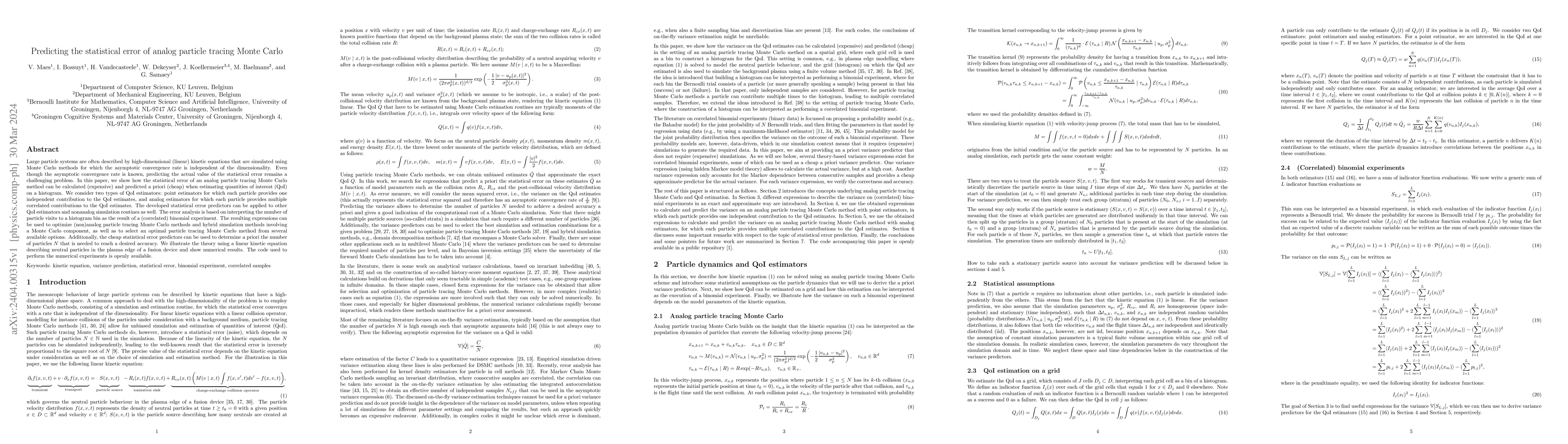 Thumbnail for Predicting the statistical error of analog particle tracing Monte Carlo