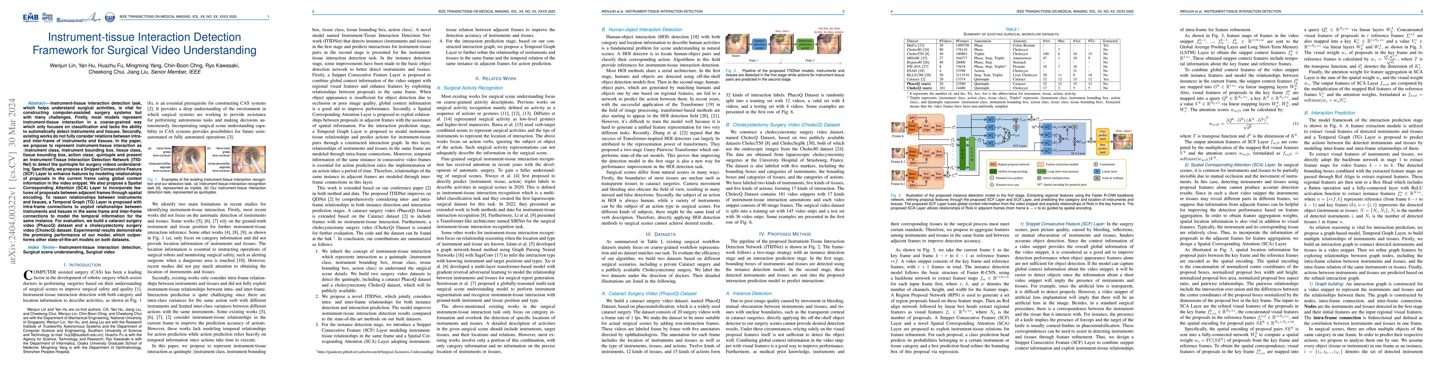Thumbnail for Instrument-tissue Interaction Detection Framework for Surgical Video
  Understanding