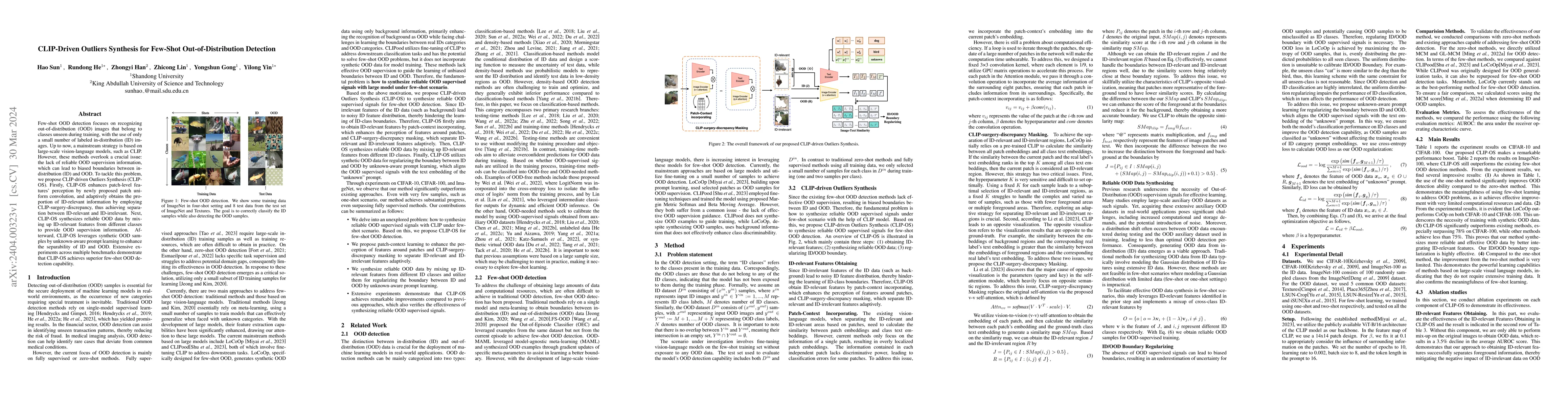 Thumbnail for CLIP-driven Outliers Synthesis for few-shot OOD detection