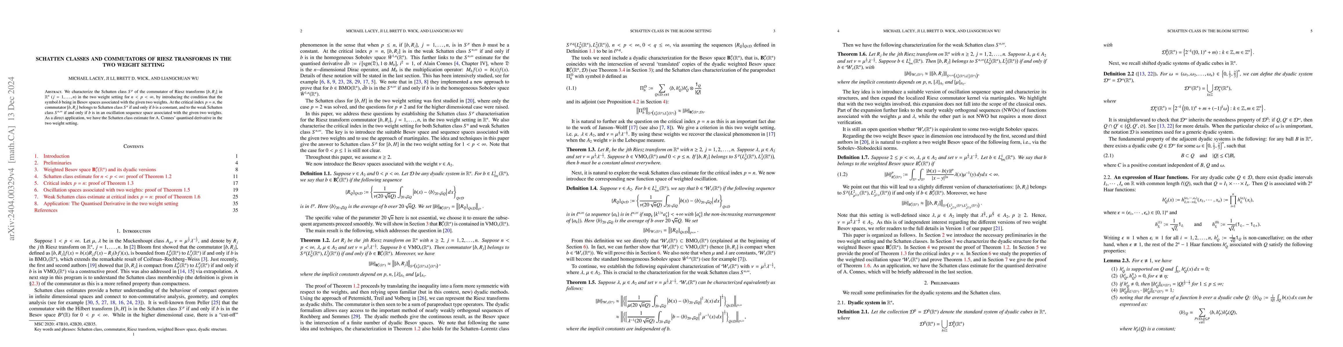 Thumbnail for Schatten classes and commutators in the two weight setting, II. Riesz
  transforms