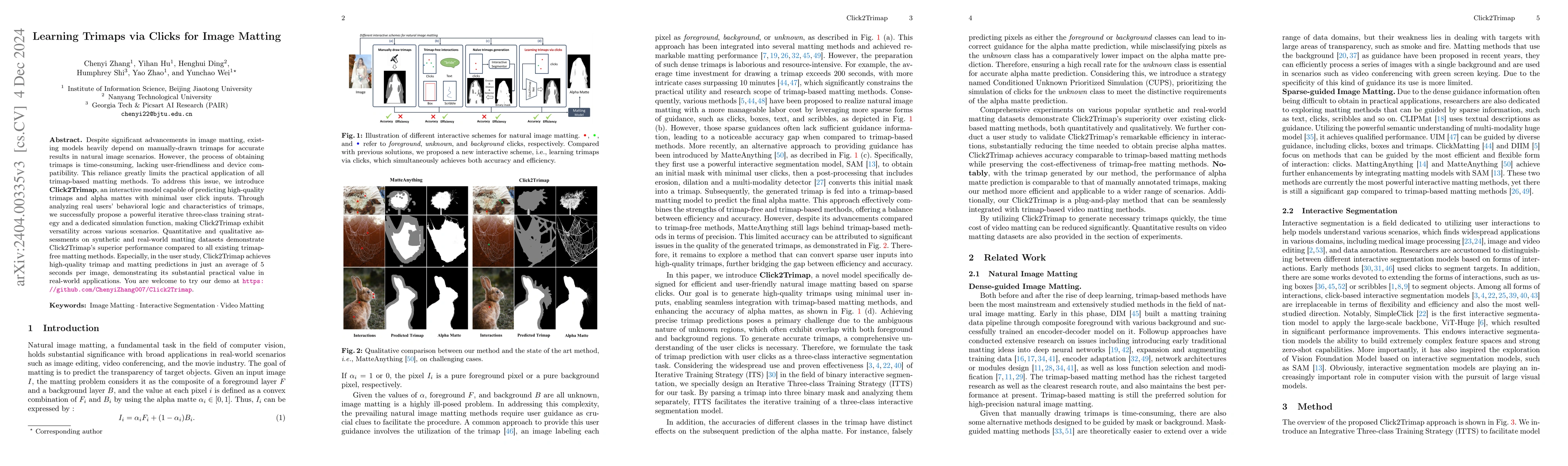 Thumbnail for Learning Trimaps via Clicks for Image Matting