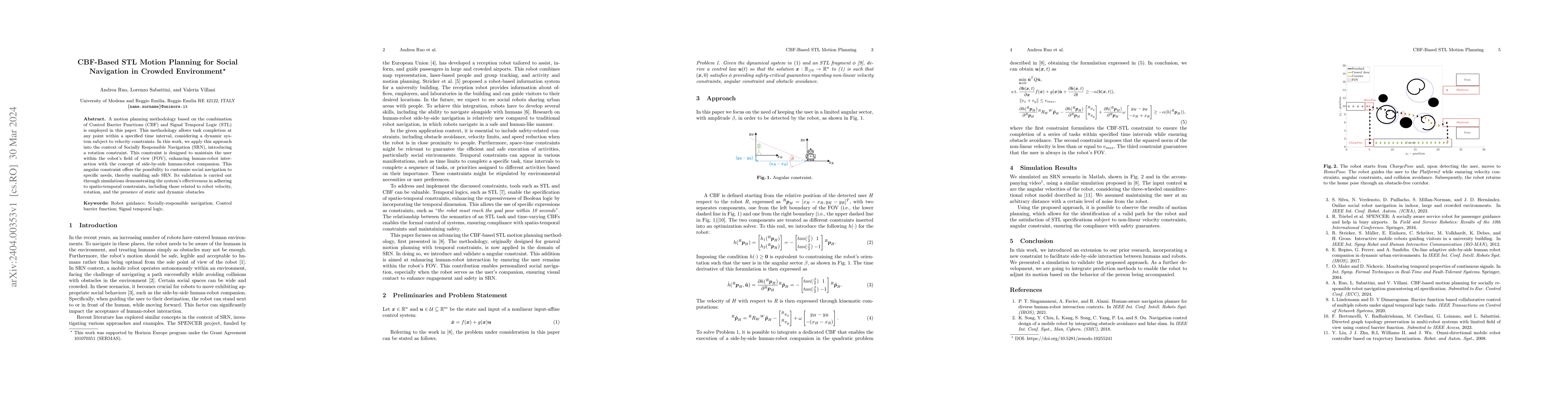 Thumbnail for CBF-Based STL Motion Planning for Social Navigation in Crowded
  Environment