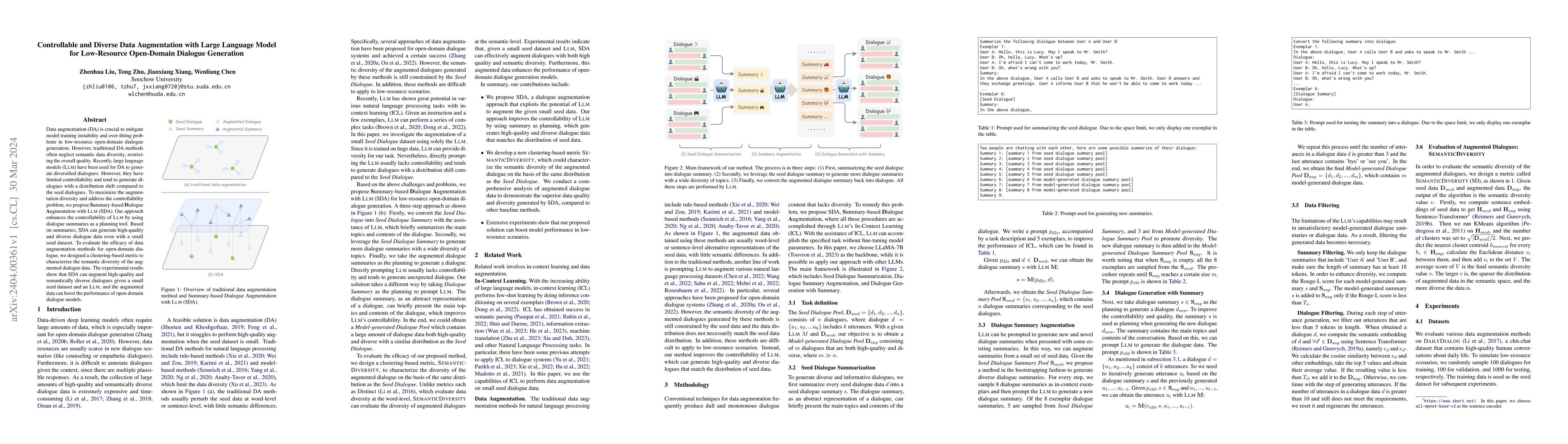 Thumbnail for Controllable and Diverse Data Augmentation with Large Language Model for
  Low-Resource Open-Domain Dialogue Generation