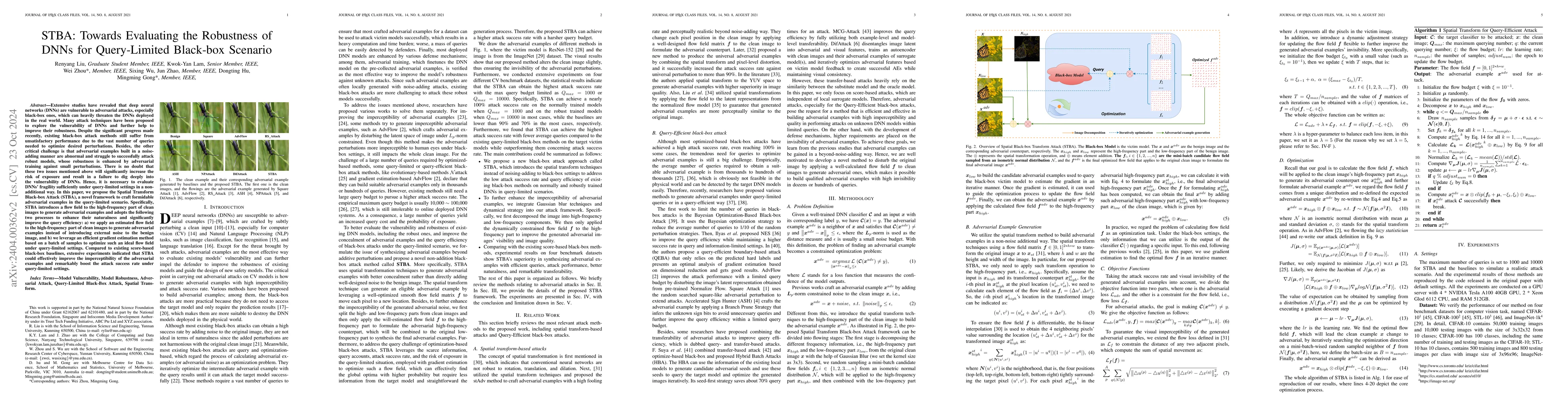 Thumbnail for STBA: Towards Evaluating the Robustness of DNNs for Query-Limited
  Black-box Scenario