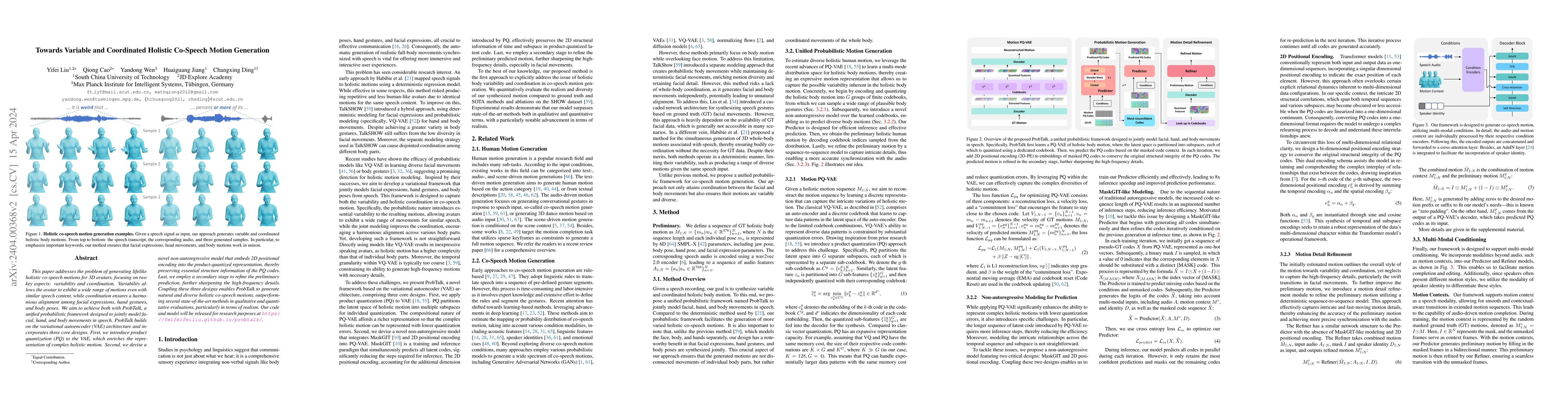 Thumbnail for Towards Variable and Coordinated Holistic Co-Speech Motion Generation