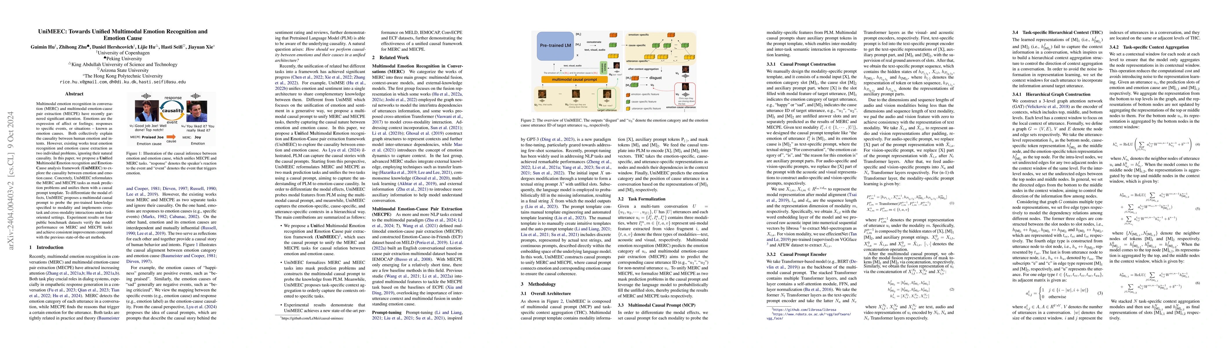 Thumbnail for UniMEEC: Towards Unified Multimodal Emotion Recognition and Emotion
  Cause