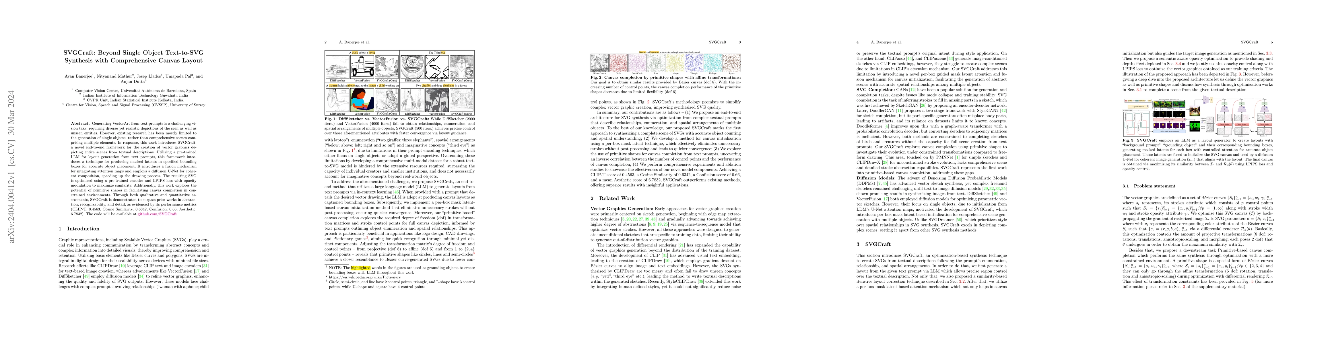Thumbnail for SVGCraft: Beyond Single Object Text-to-SVG Synthesis with Comprehensive
  Canvas Layout