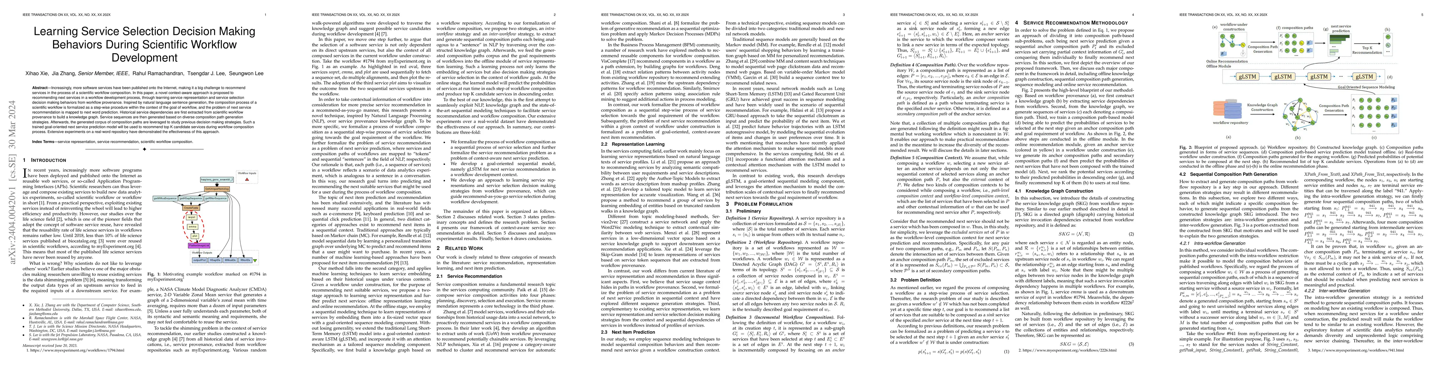 Thumbnail for Learning Service Selection Decision Making Behaviors During Scientific
  Workflow Development