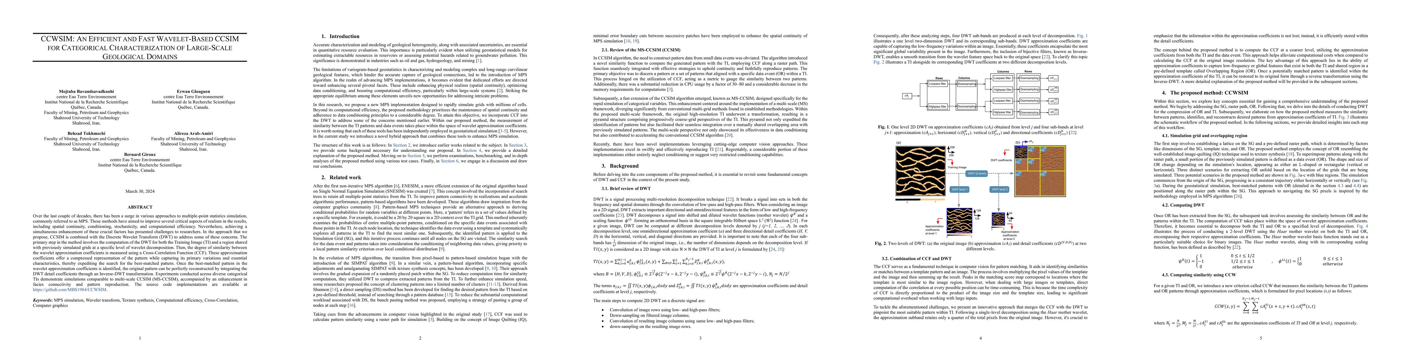 Thumbnail for CCWSIM: An Efficient and Fast Wavelet-Based CCSIM for Categorical
  Characterization of Large-Scale