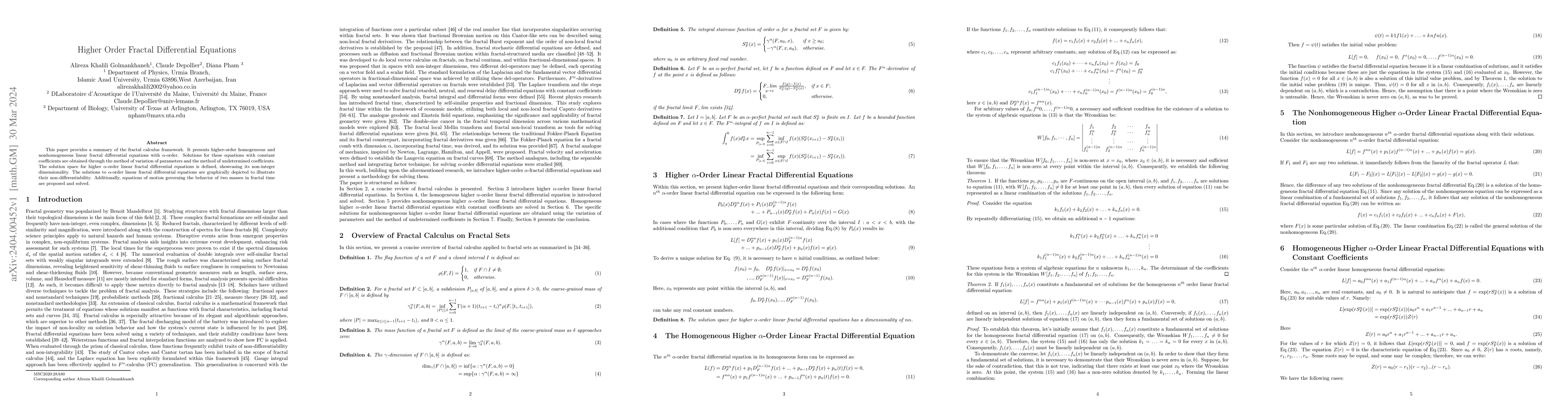 Thumbnail for Higher Order Fractal Differential Equations