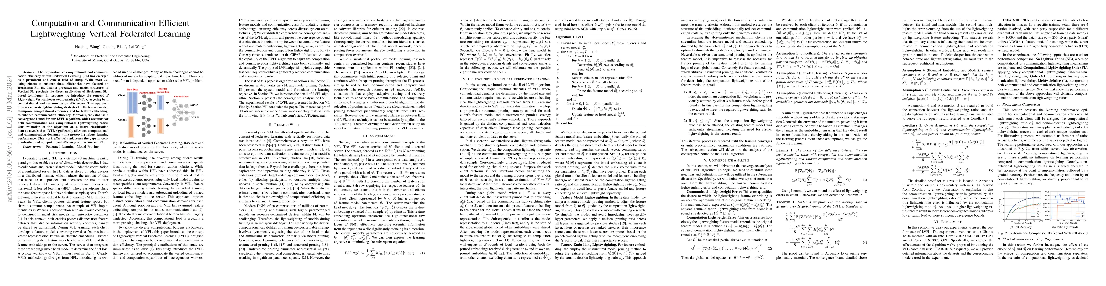 Thumbnail for Computation and Communication Efficient Lightweighting Vertical
  Federated Learning