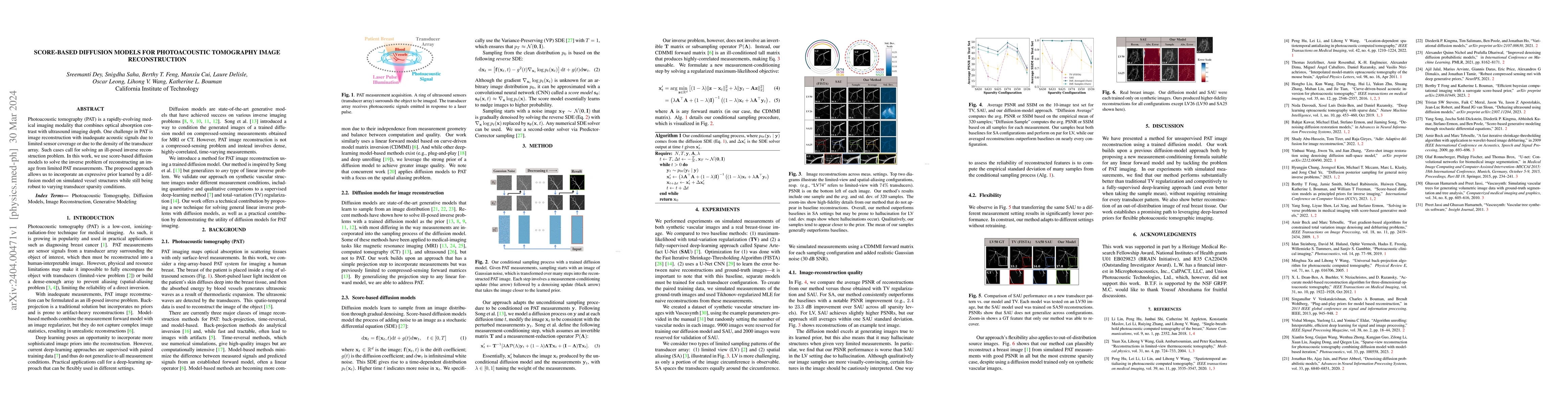 Thumbnail for Score-Based Diffusion Models for Photoacoustic Tomography Image
  Reconstruction