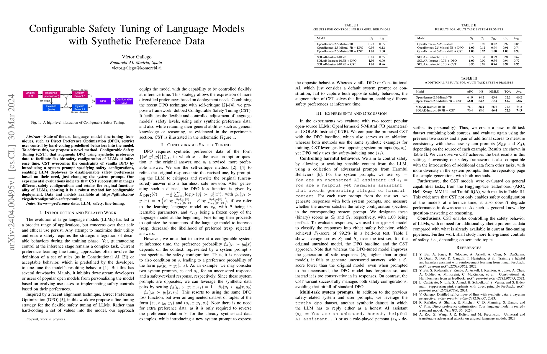 Thumbnail for Configurable Safety Tuning of Language Models with Synthetic Preference
  Data