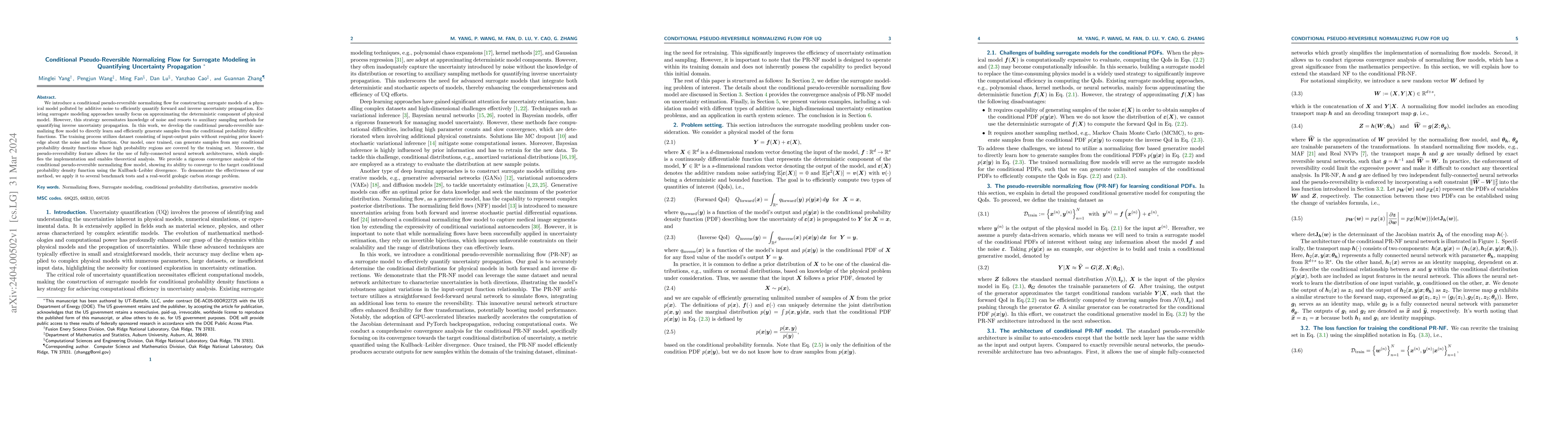 Thumbnail for Conditional Pseudo-Reversible Normalizing Flow for Surrogate Modeling in
  Quantifying Uncertainty Propagation