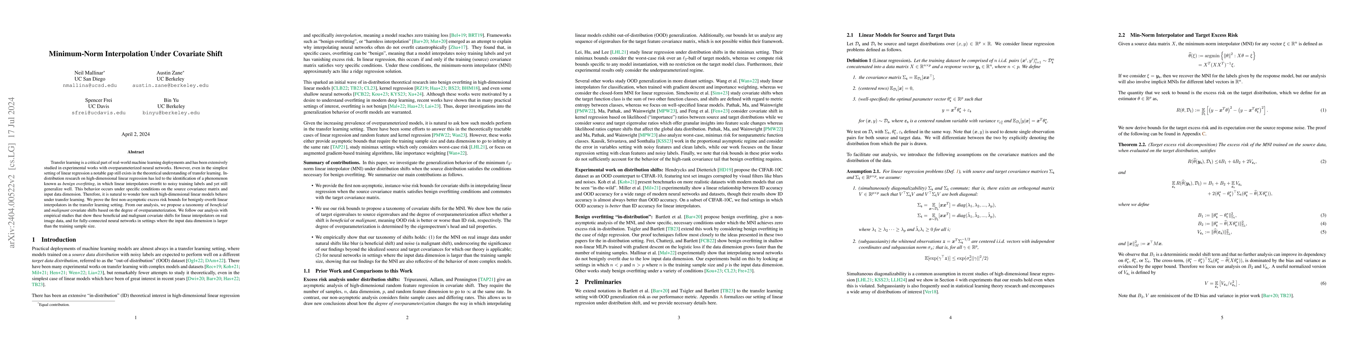 Thumbnail for Minimum-Norm Interpolation Under Covariate Shift