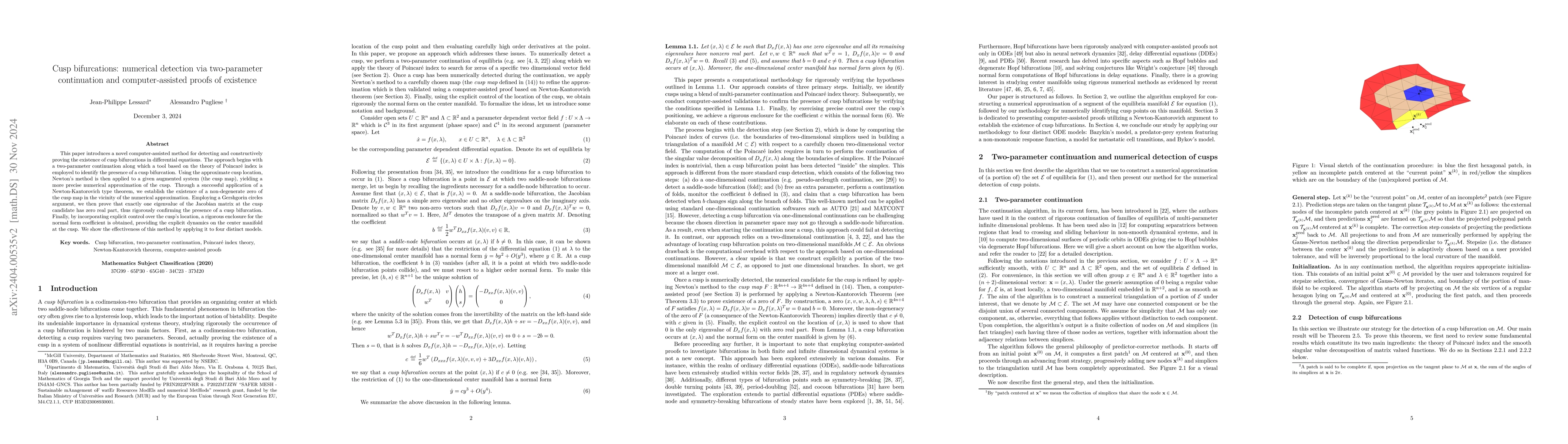 Thumbnail for Cusp bifurcations: numerical detection via two-parameter continuation
  and computer-assisted proofs of existence