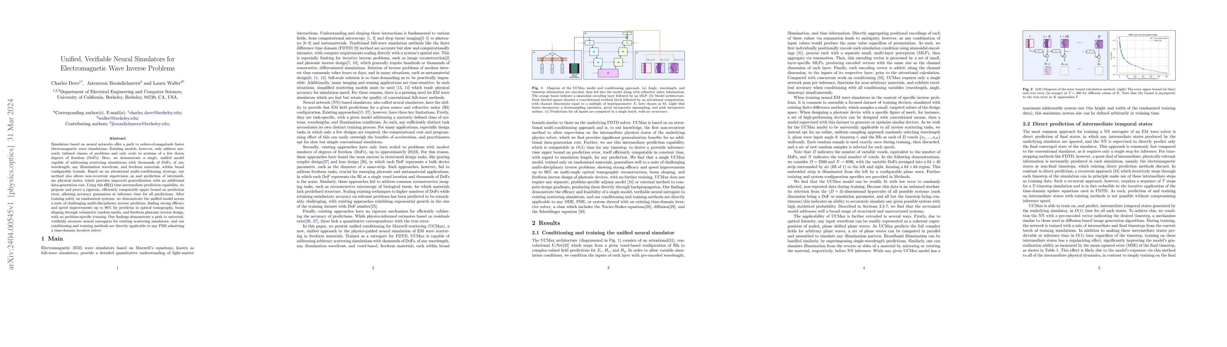 Thumbnail for Unified, Verifiable Neural Simulators for Electromagnetic Wave Inverse
  Problems