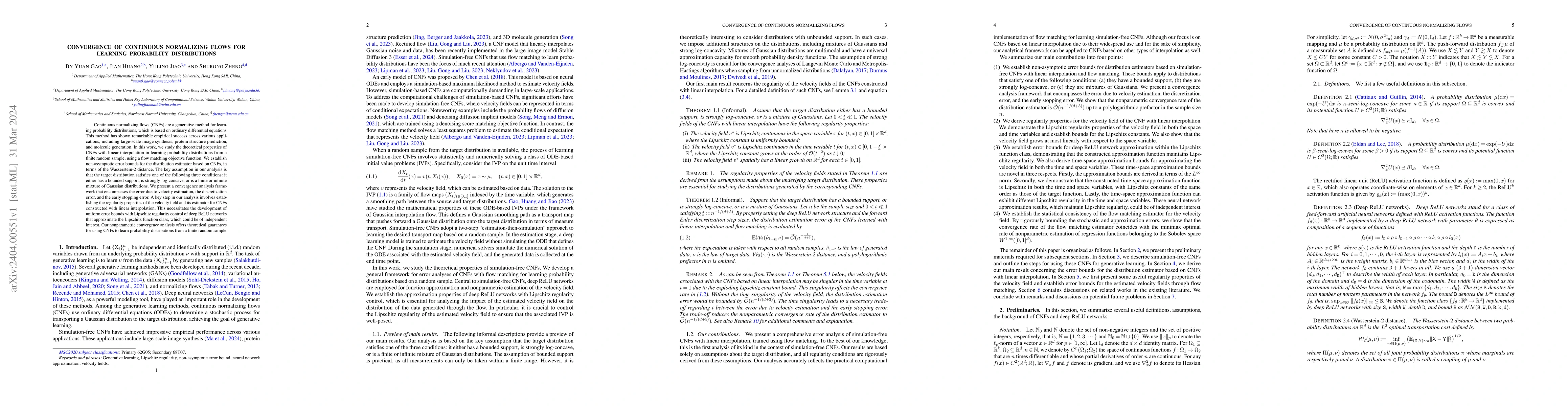 Thumbnail for Convergence of Continuous Normalizing Flows for Learning Probability
  Distributions