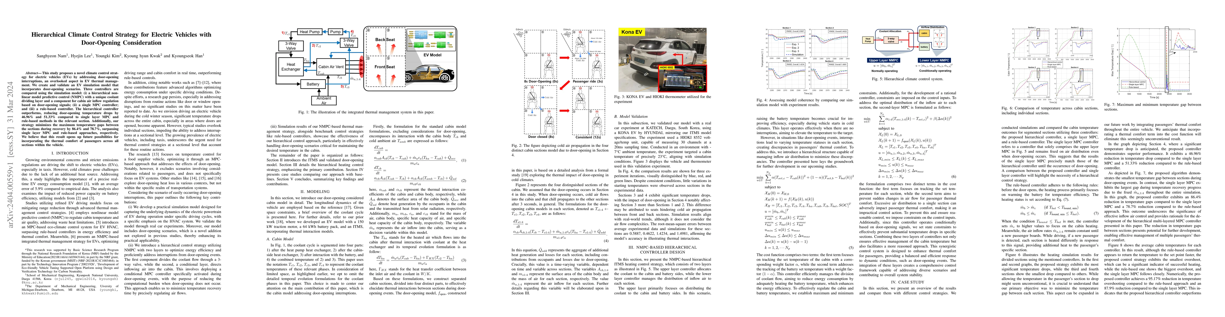 Thumbnail for Hierarchical Climate Control Strategy for Electric Vehicles with
  Door-Opening Consideration