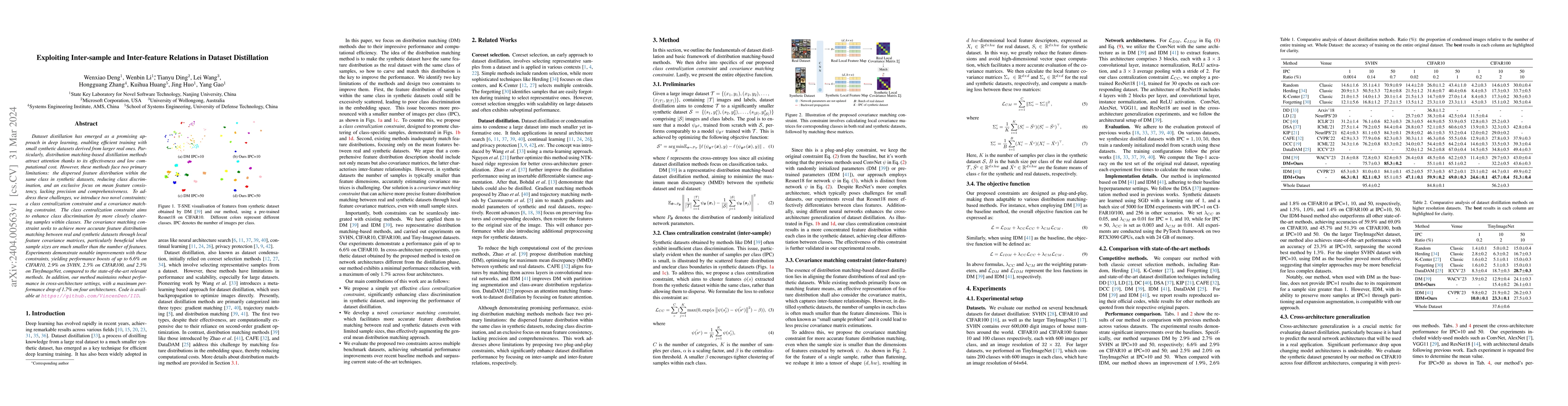 Thumbnail for Exploiting Inter-sample and Inter-feature Relations in Dataset
  Distillation
