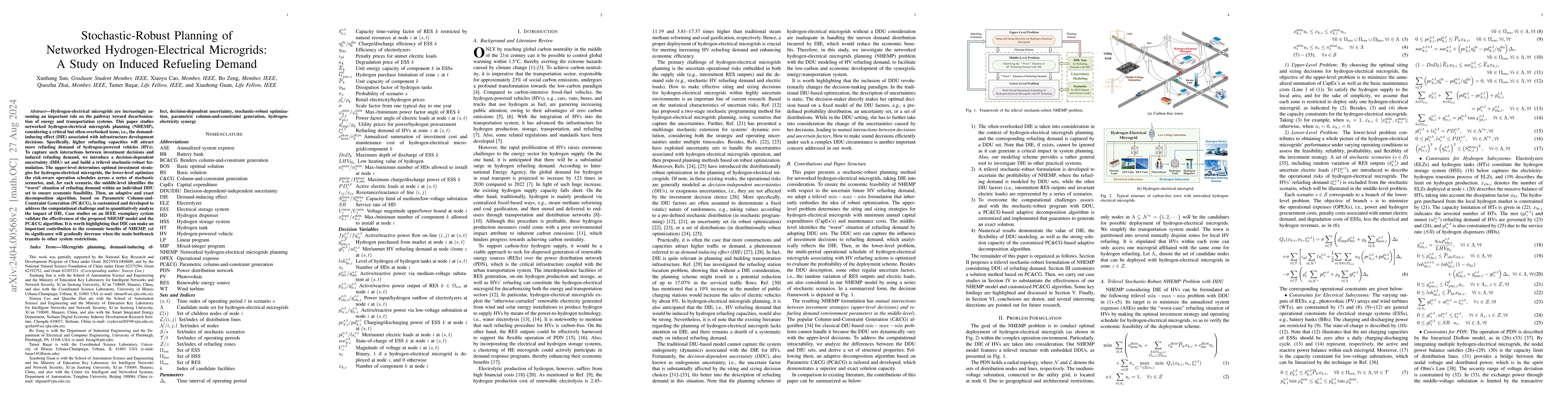 Thumbnail for Stochastic-Robust Planning of Networked Hydrogen-Electrical Microgrids:
  A Study on Induced Refueling Demand