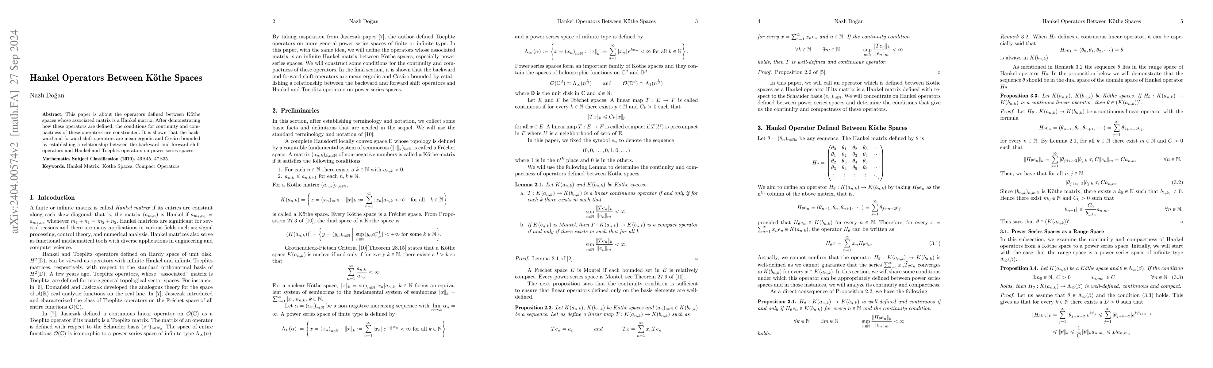 Thumbnail for Hankel Operators Defined Between K\"othe Spaces