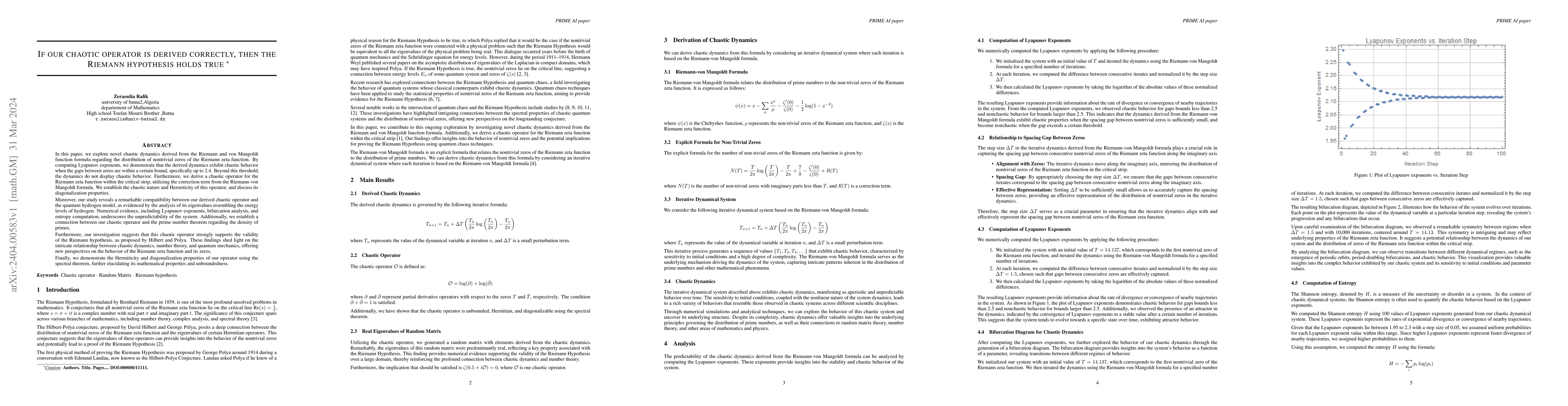 Thumbnail for If our chaotic operator is derived correctly, then the Riemann
  hypothesis holds true