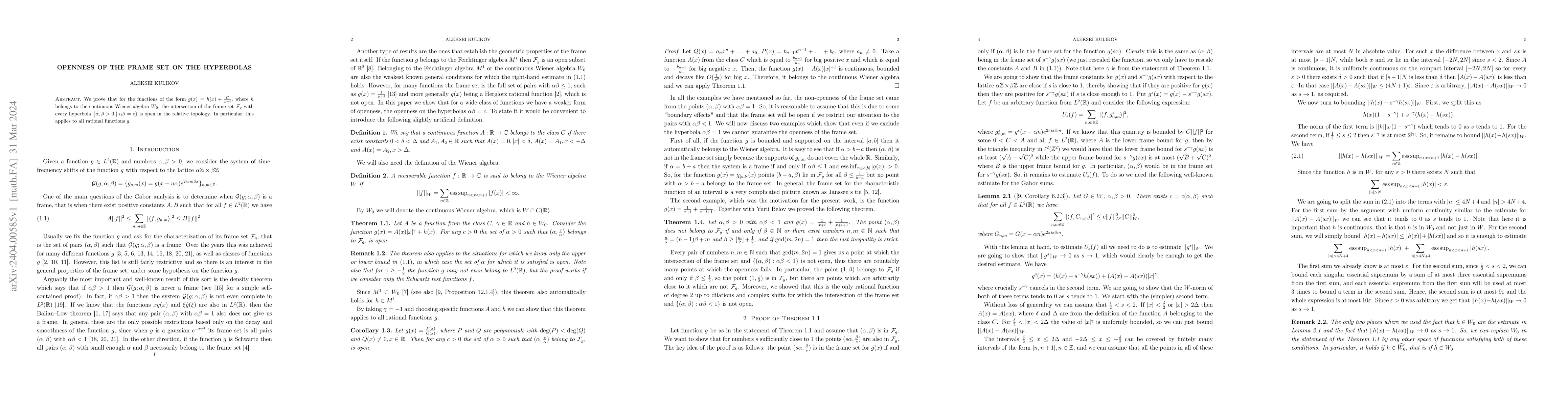 Thumbnail for Openness of the frame set on the hyperbolas