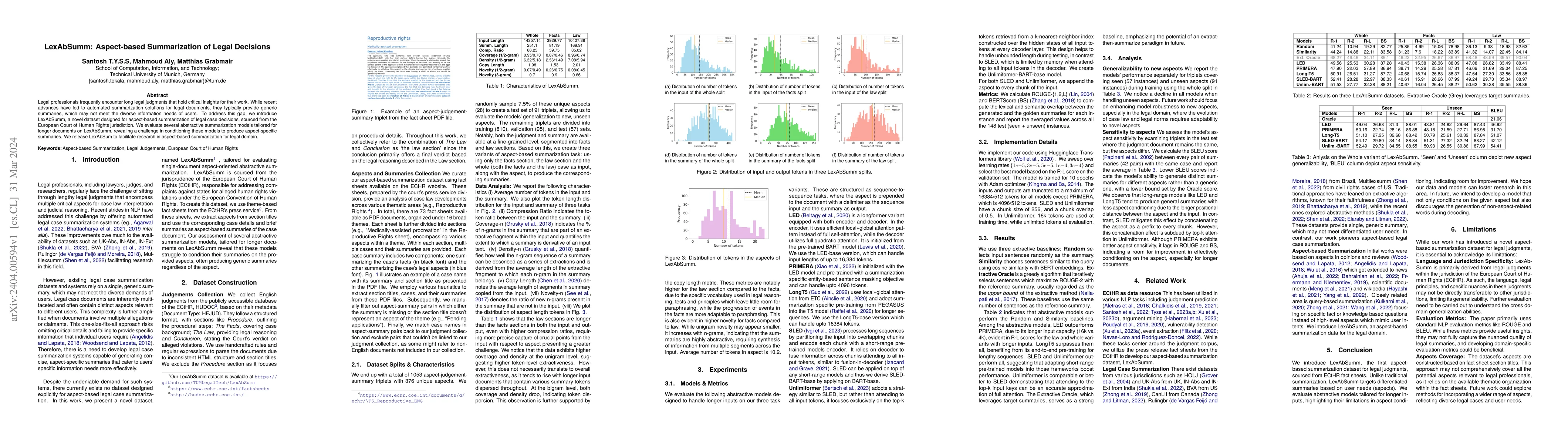 Thumbnail for LexAbSumm: Aspect-based Summarization of Legal Decisions