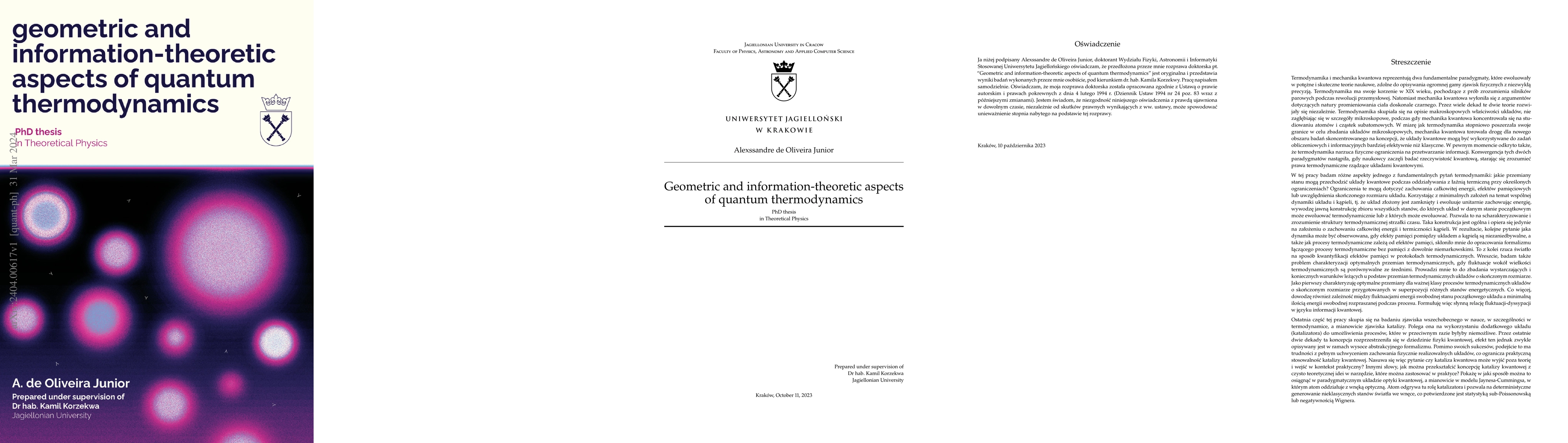Thumbnail for Geometric and information-theoretic aspects of quantum thermodynamics