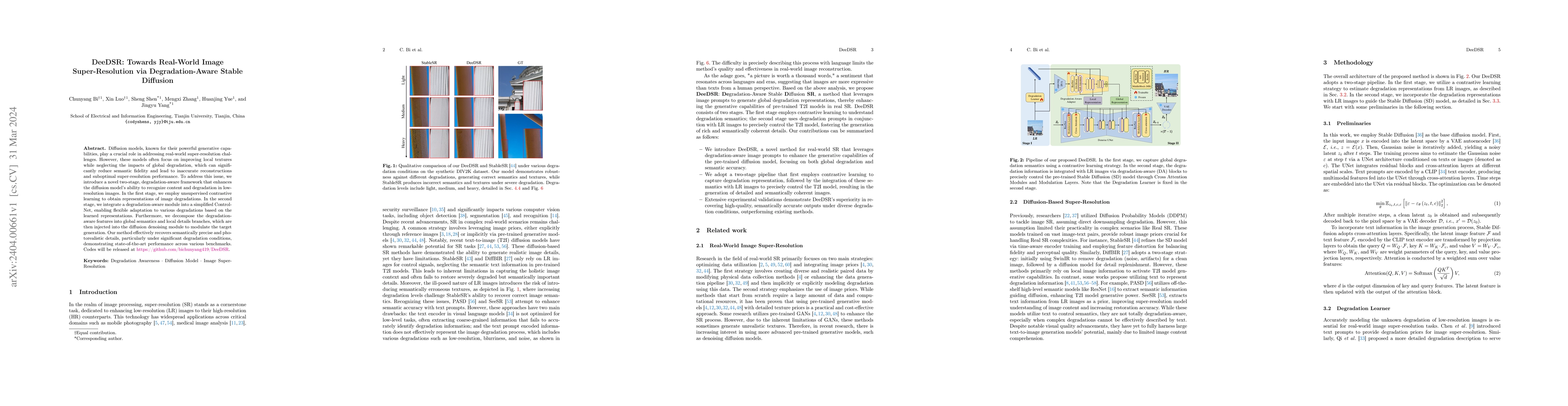 Thumbnail for DeeDSR: Towards Real-World Image Super-Resolution via Degradation-Aware
  Stable Diffusion