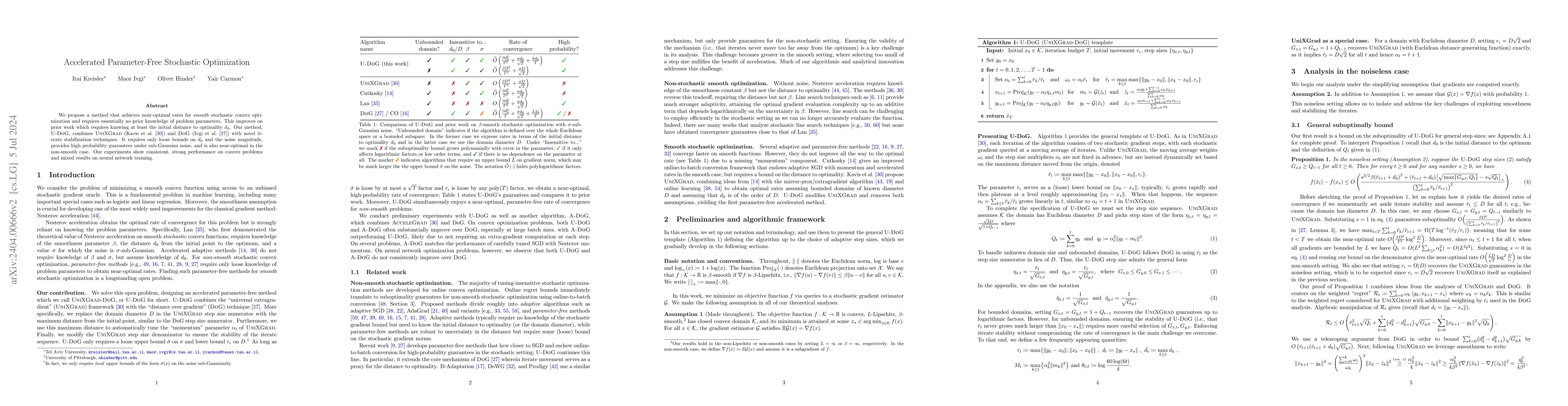 Thumbnail for Accelerated Parameter-Free Stochastic Optimization