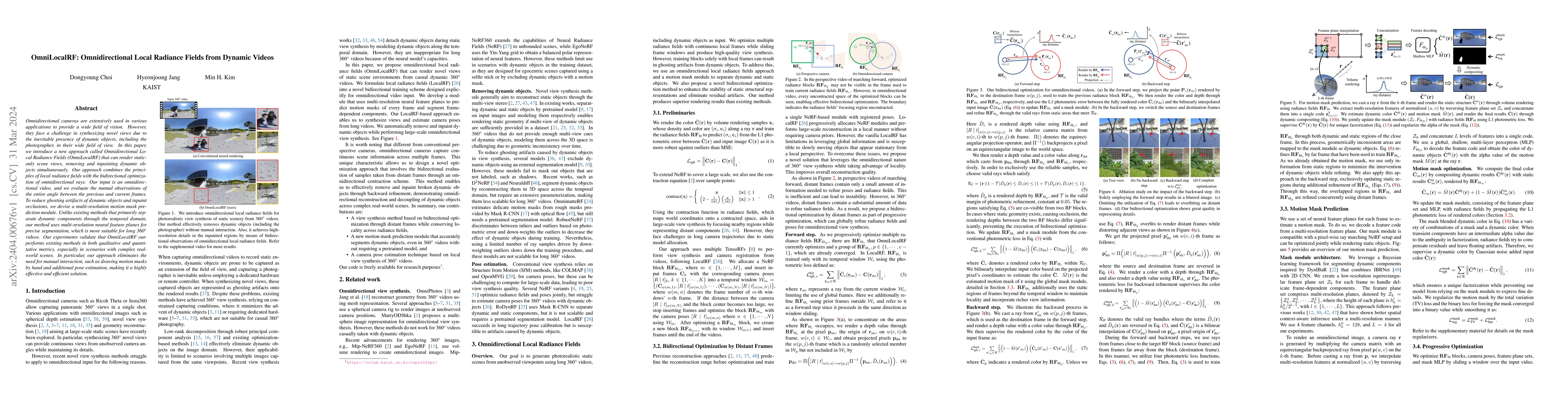 Thumbnail for OmniLocalRF: Omnidirectional Local Radiance Fields from Dynamic Videos