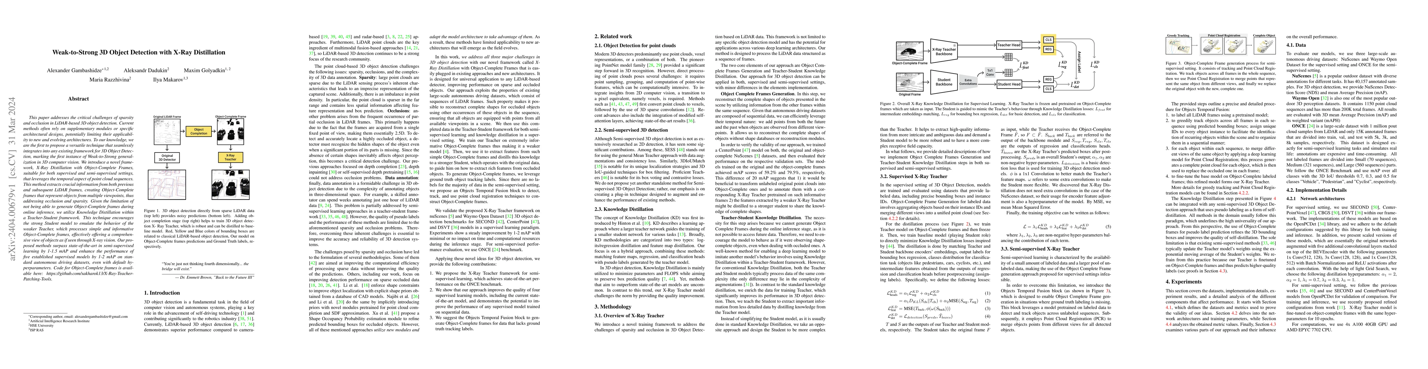 Thumbnail for Weak-to-Strong 3D Object Detection with X-Ray Distillation