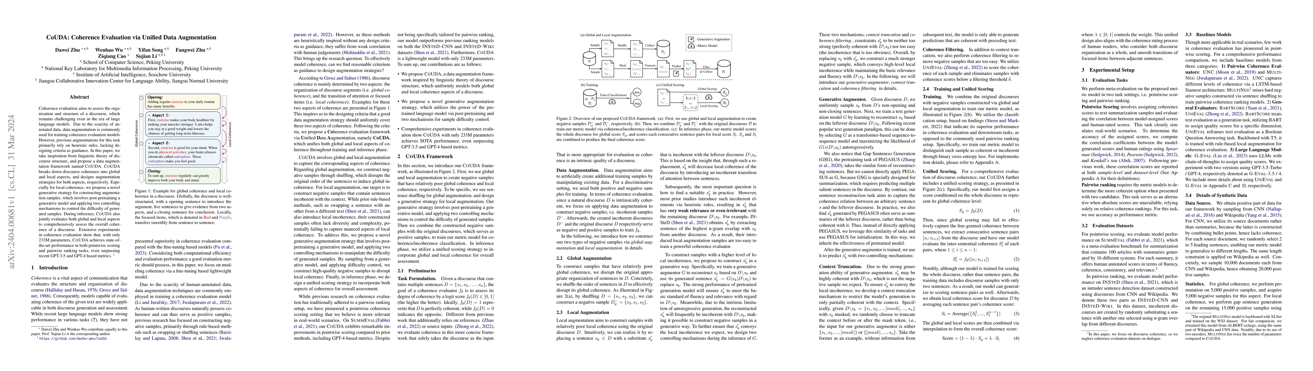 Thumbnail for CoUDA: Coherence Evaluation via Unified Data Augmentation