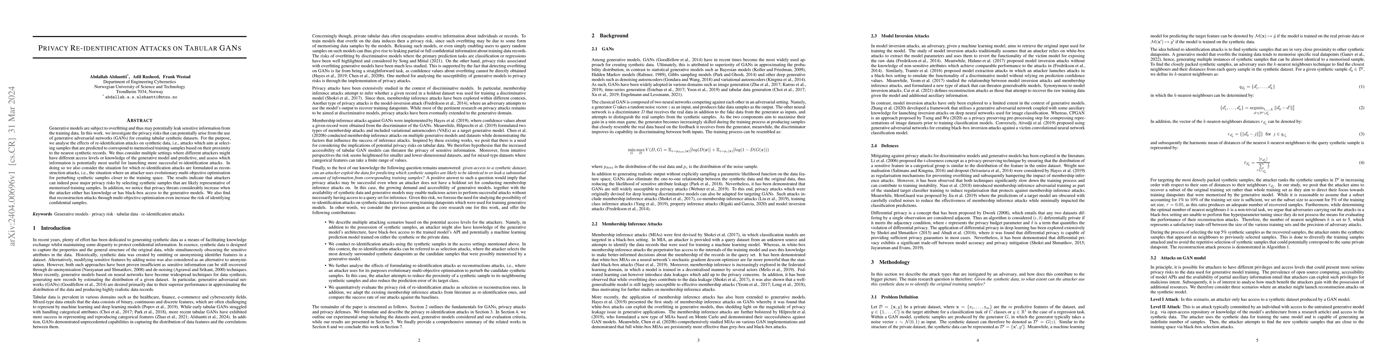 Thumbnail for Privacy Re-identification Attacks on Tabular GANs