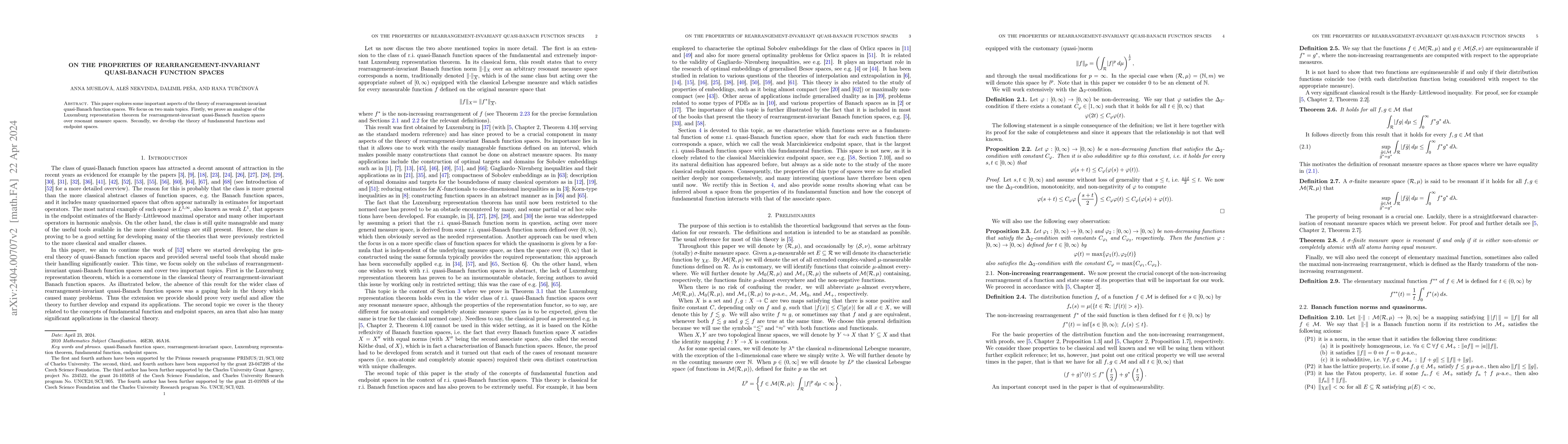 Thumbnail for On the properties of rearrangement-invariant quasi-Banach function
  spaces
