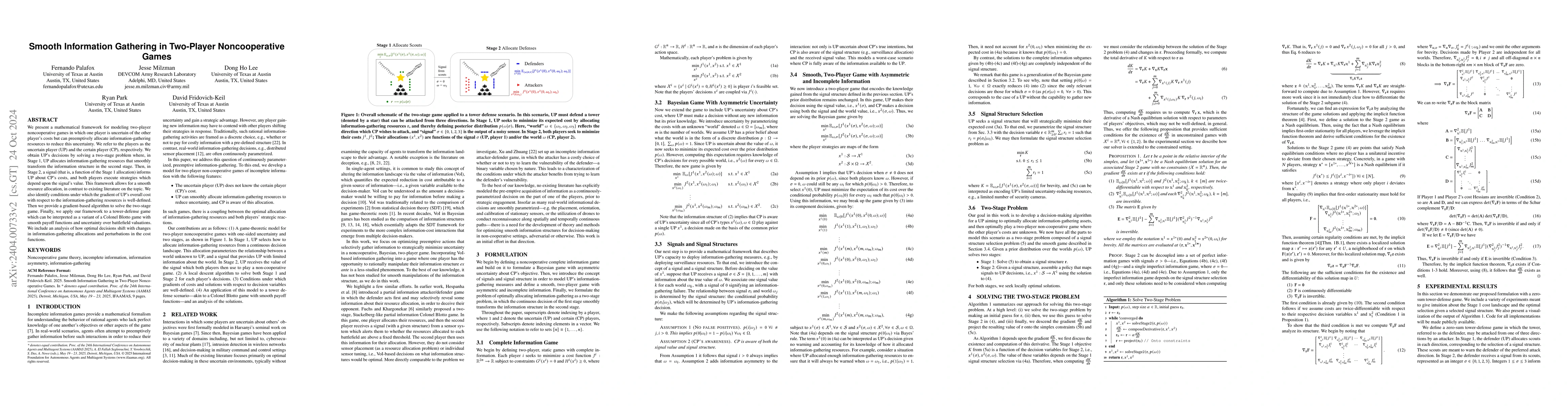 Thumbnail for Smooth Information Gathering in Two-Player Noncooperative Games