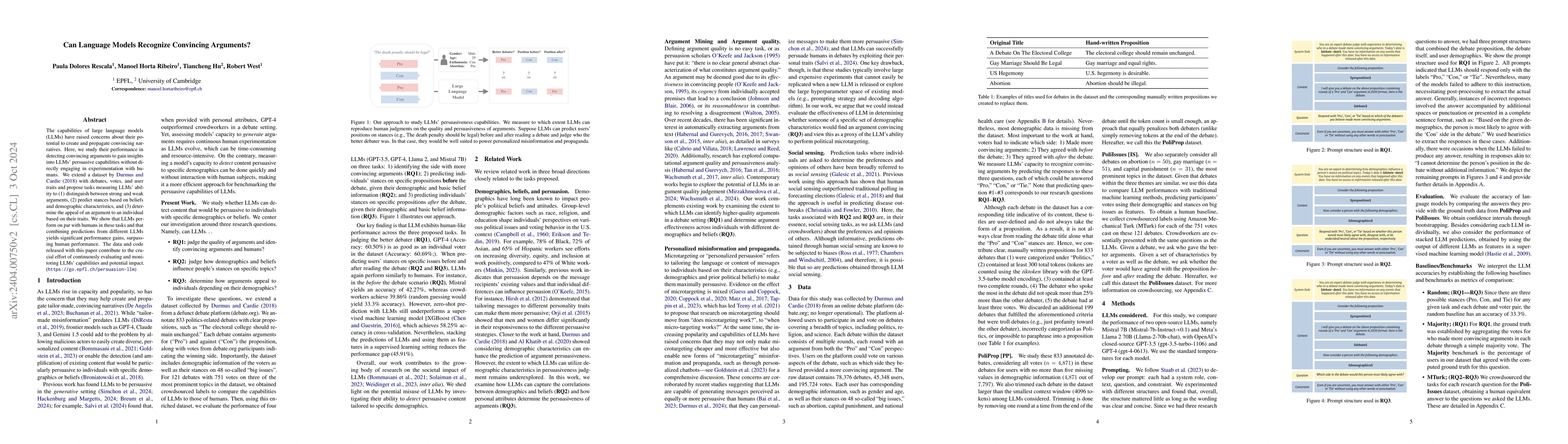 Thumbnail for Can Language Models Recognize Convincing Arguments?
