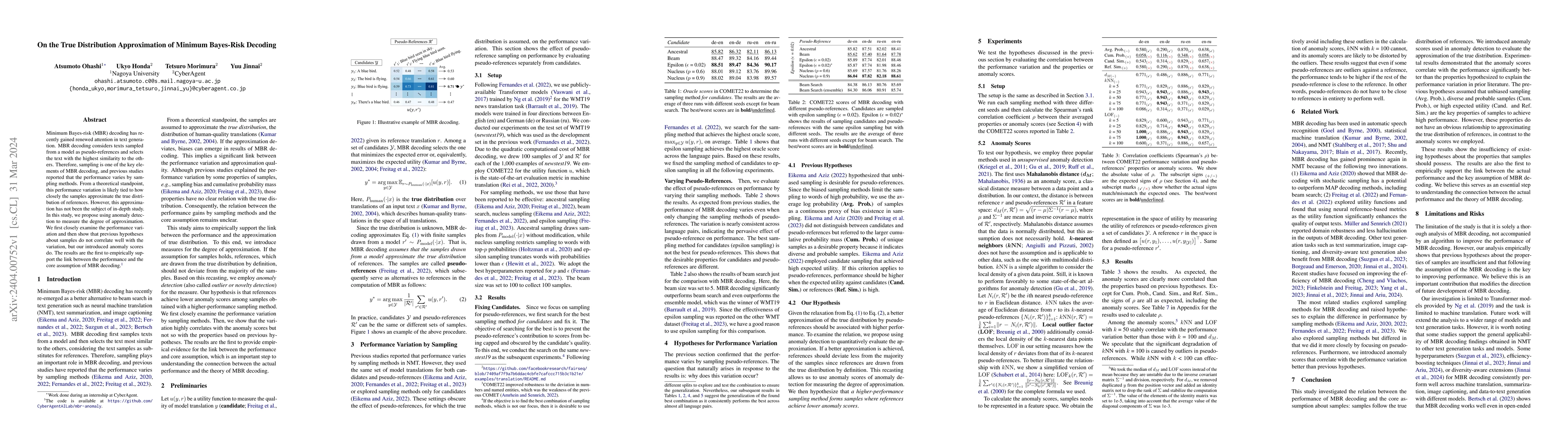 Thumbnail for On the True Distribution Approximation of Minimum Bayes-Risk Decoding