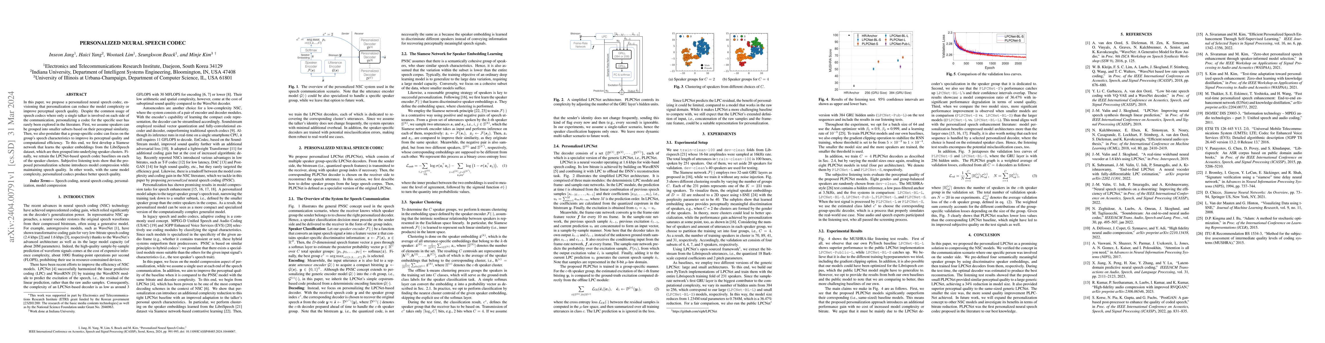 Thumbnail for Personalized Neural Speech Codec