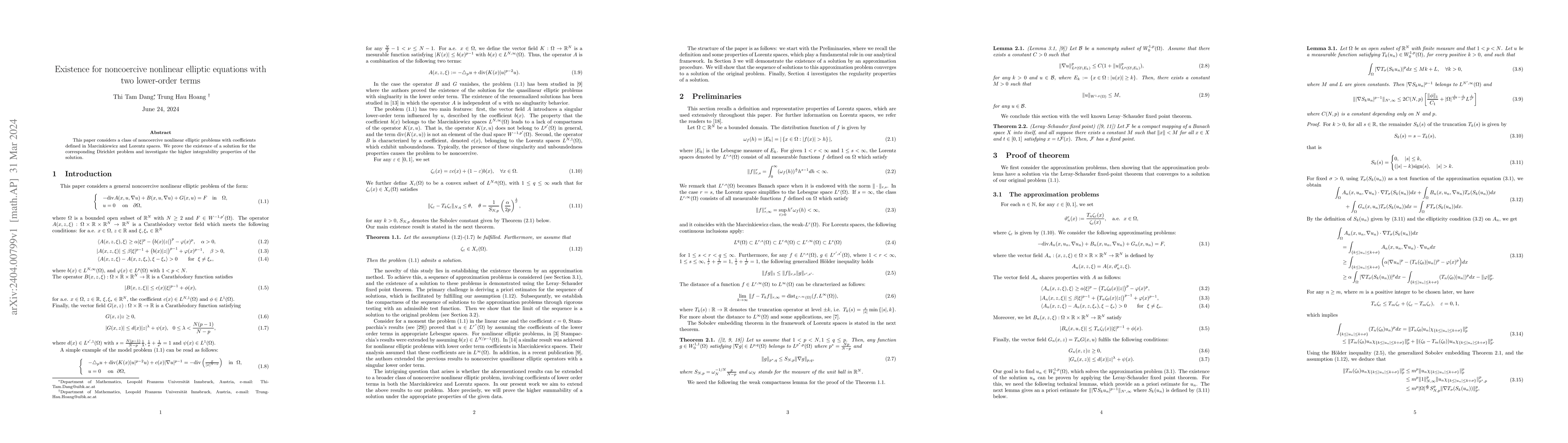 Thumbnail for Existence for noncoercive nonlinear elliptic equations with two
  lower-order terms
