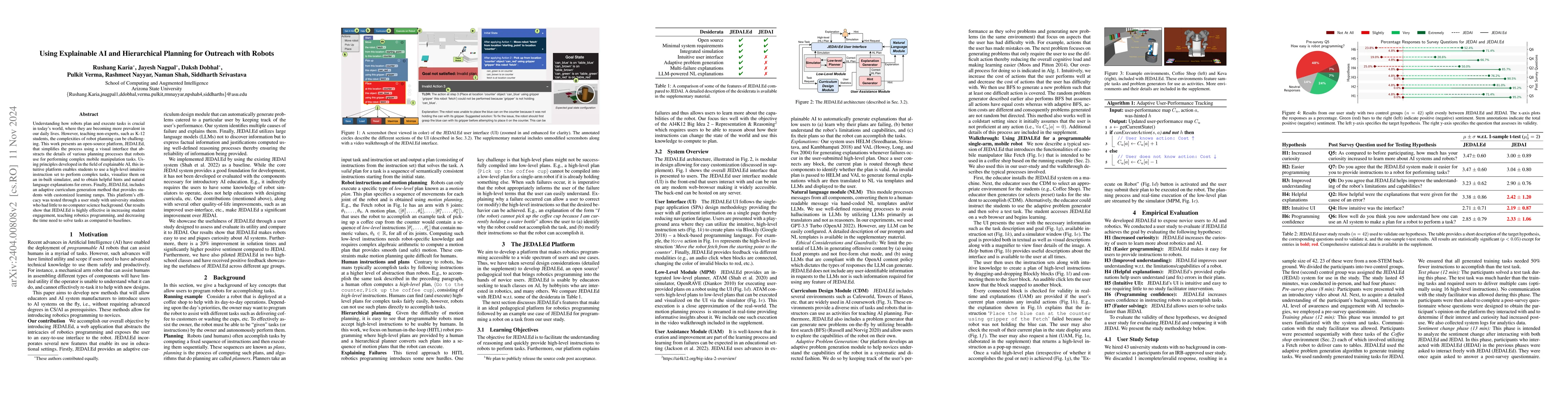 Thumbnail for Using Explainable AI and Hierarchical Planning for Outreach with Robots