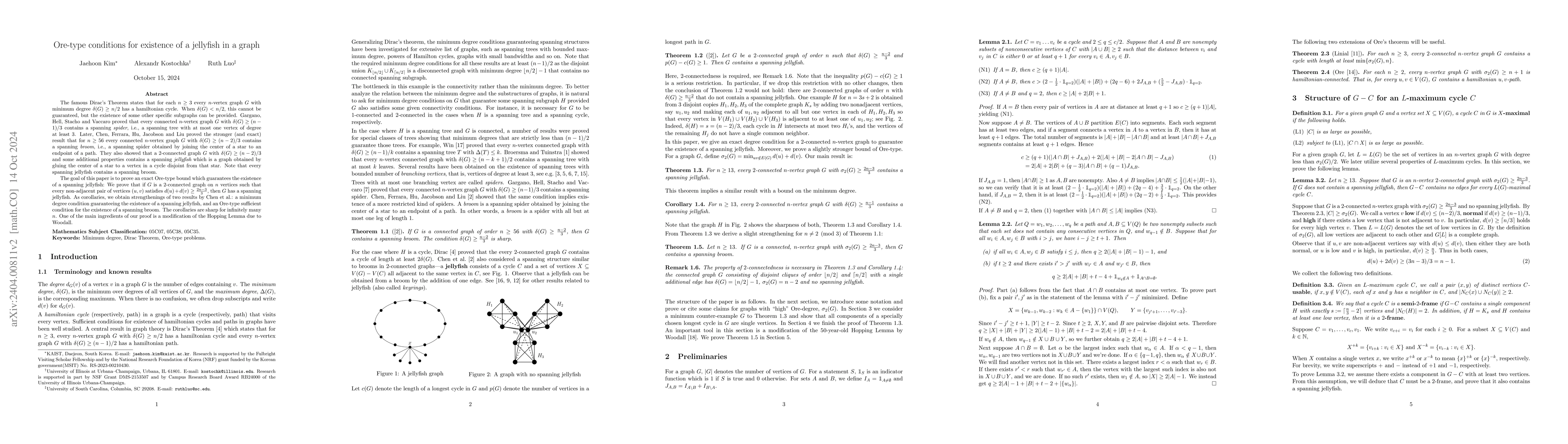 Thumbnail for Ore-type conditions for existence of a jellyfish in a graph