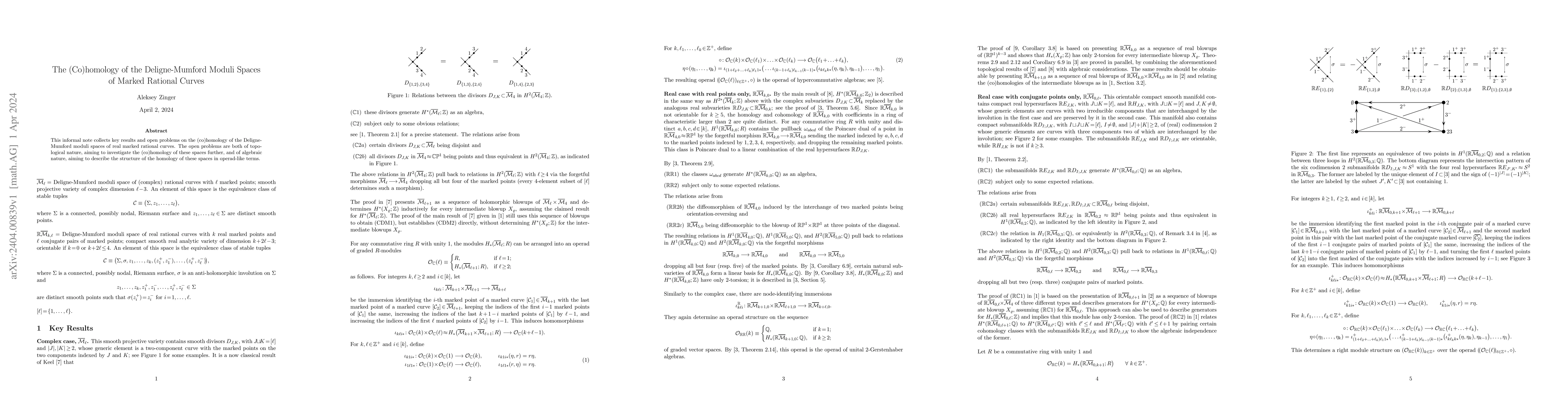Thumbnail for The (Co)homology of the Deligne-Mumford Moduli Spaces of Marked Rational
  Curves