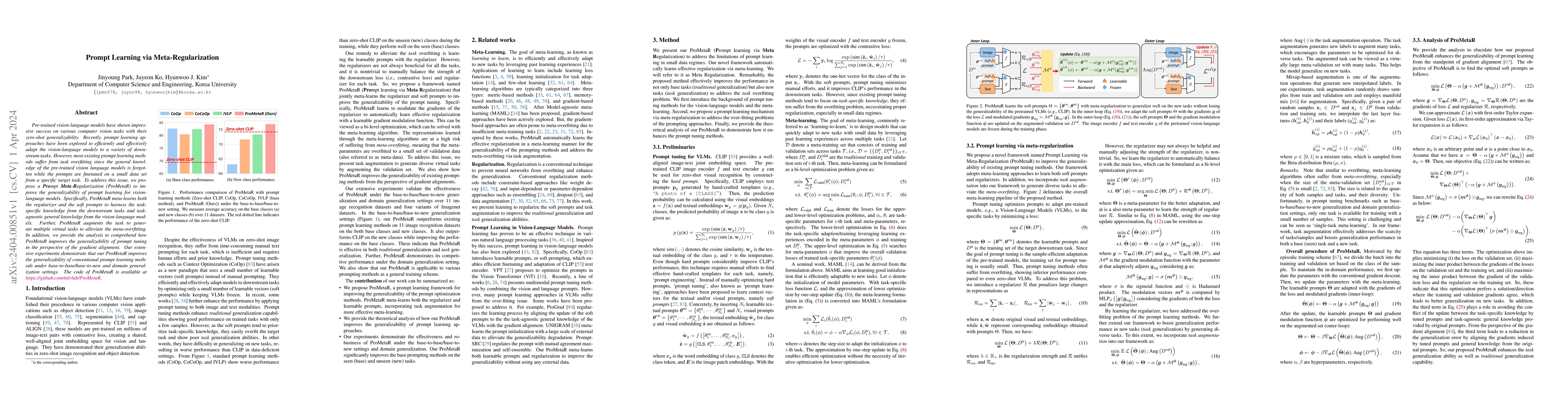 Thumbnail for Prompt Learning via Meta-Regularization