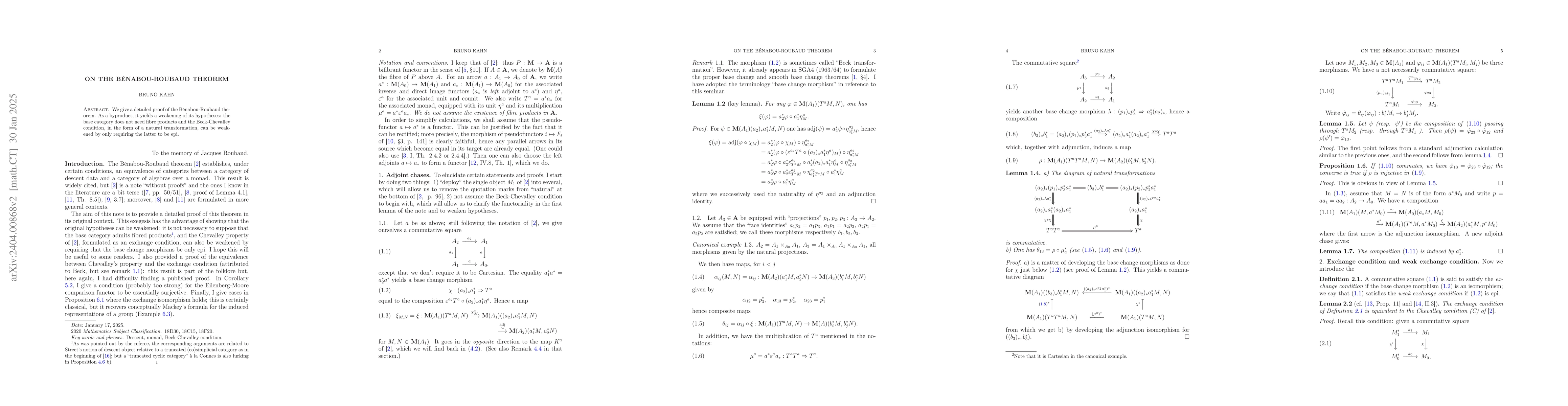 Thumbnail for On the B\'enabou-Roubaud theorem
