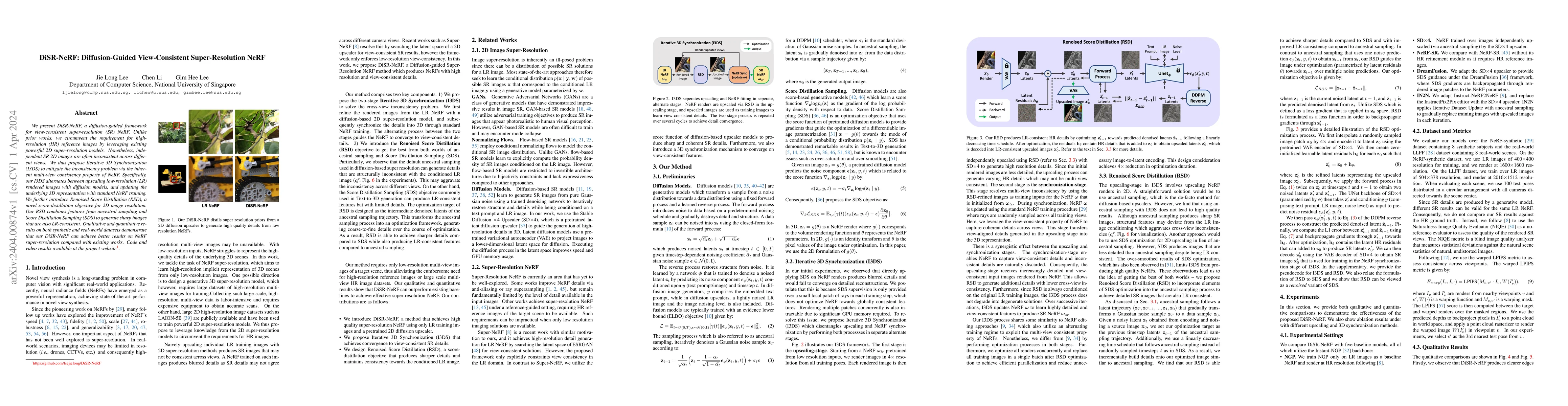 Thumbnail for DiSR-NeRF: Diffusion-Guided View-Consistent Super-Resolution NeRF