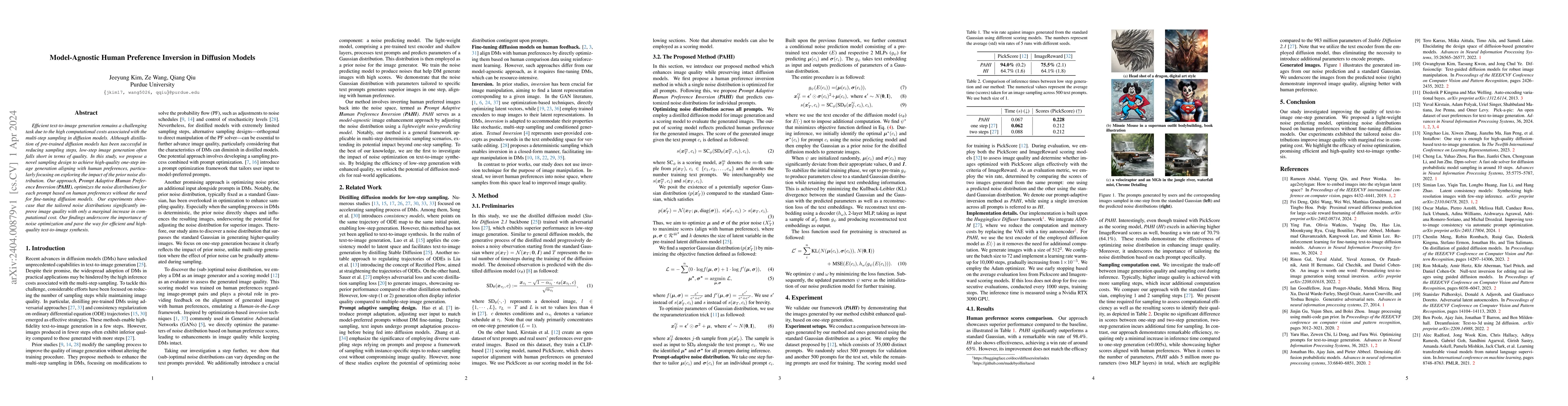 Thumbnail for Model-Agnostic Human Preference Inversion in Diffusion Models